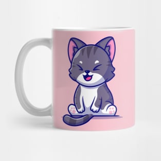 Cute Cat Sitting Cartoon Mug